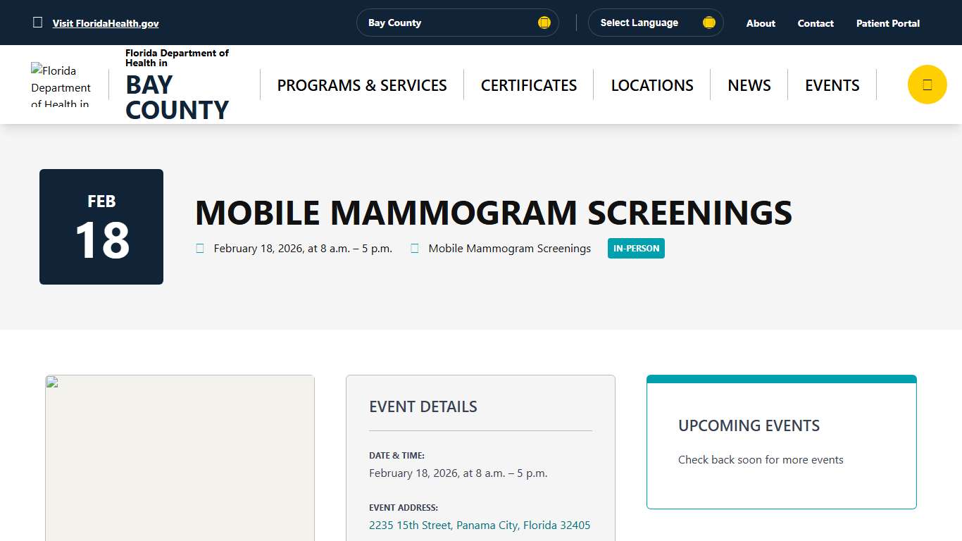 Mobile Mammogram Screenings - February 18, 2026